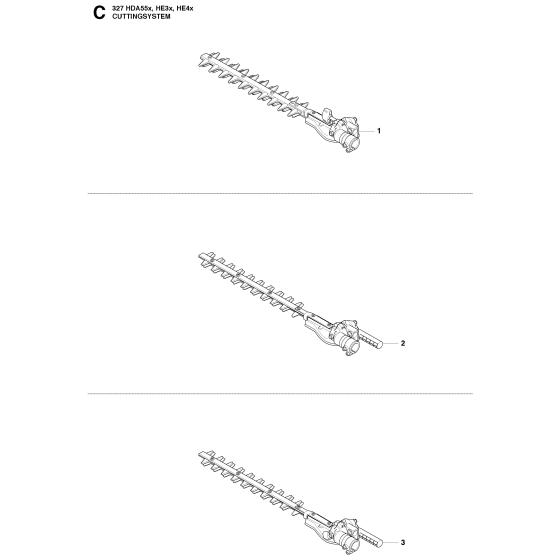 Cutting Equipment 2 Assembly for Husqvarna 327 HE4 X-Series Hedge Trimmers