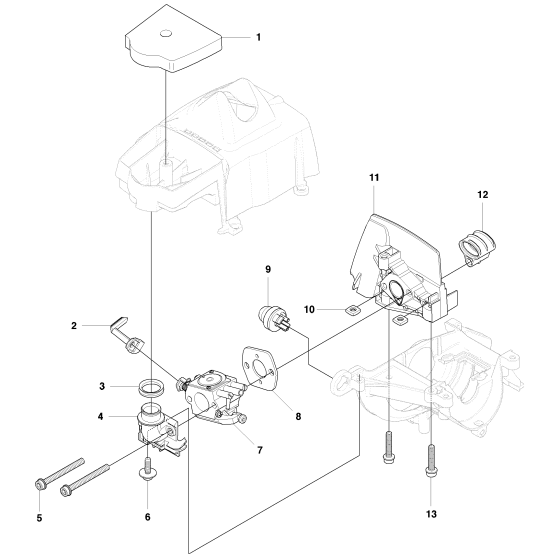 Carburetor & Filter Assembly for Husqvarna 327 HE4 X-Series Hedge Trimmers