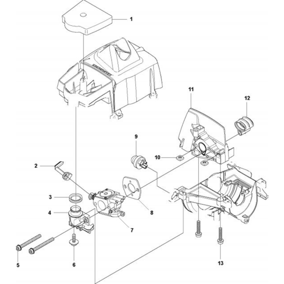 Carburetor & Air Filter for Husqvarna 327 Lx Trimmer/ Edgers