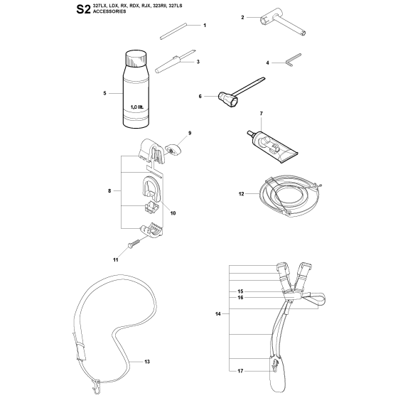 Accessories-1 Assembly For Husqvarna 327RDX Brushcutter