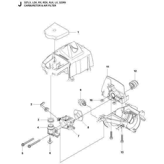 Carburetor & Air Filter Assembly For Husqvarna 327RJX Brushcutter