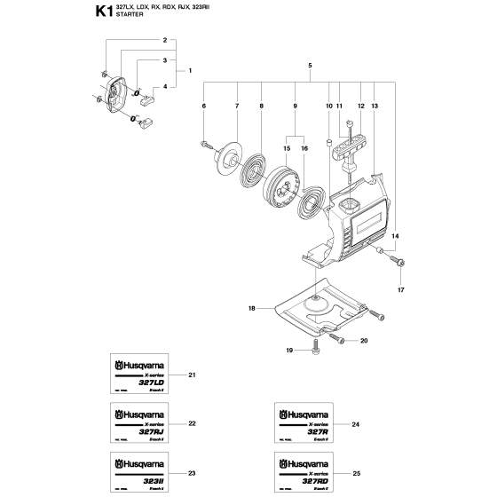 Starter Assembly For Husqvarna 327RJX Brushcutter