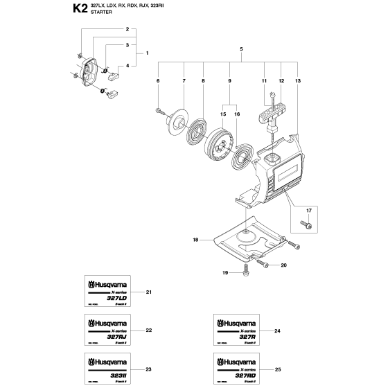 Starter-1 Assembly For Husqvarna 327RJX Brushcutter