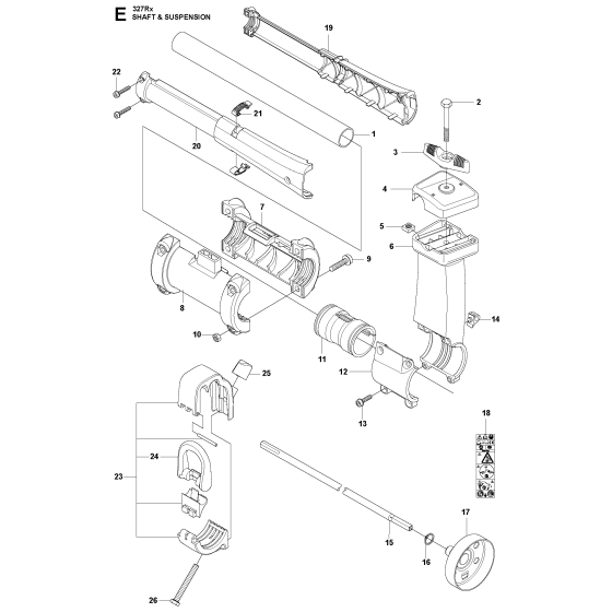 Shaft & Suspension Assembly For Husqvarna 327RX Brushcutter