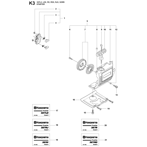 Starter-2 Assembly For Husqvarna 327RX Brushcutter