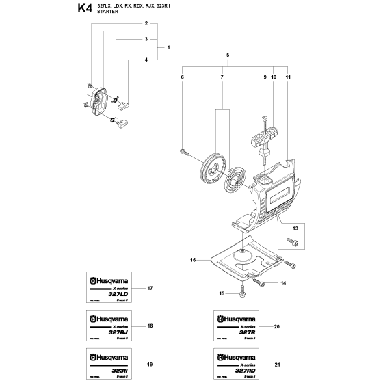 Starter-3 Assembly For Husqvarna 327RX Brushcutter