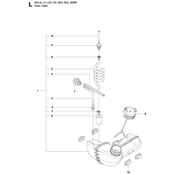 Fuel Tank Assembly For Husqvarna 327RX Brushcutter