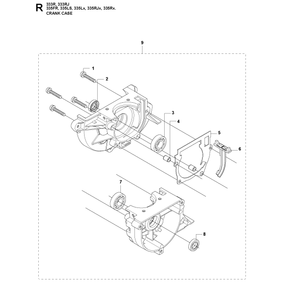 Crankcase Assembly For Husqvarna 333RJ Brushcutter