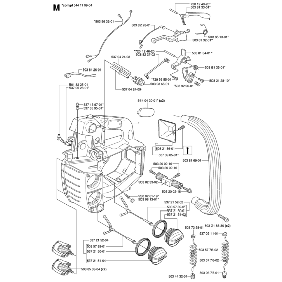 Fuel Tank Assembly For Husqvarna 334t Chainsaw 