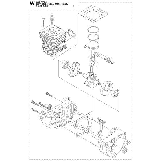 Short Block Assembly For Husqvarna 335FR Brushcutter