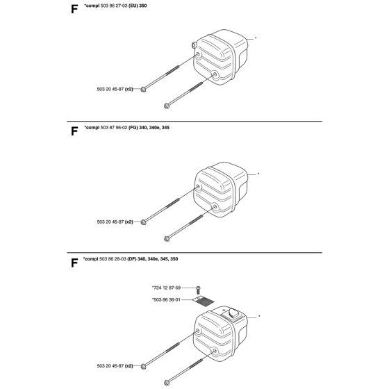 Muffler Assembly For Husqvarna 340e Chainsaw 