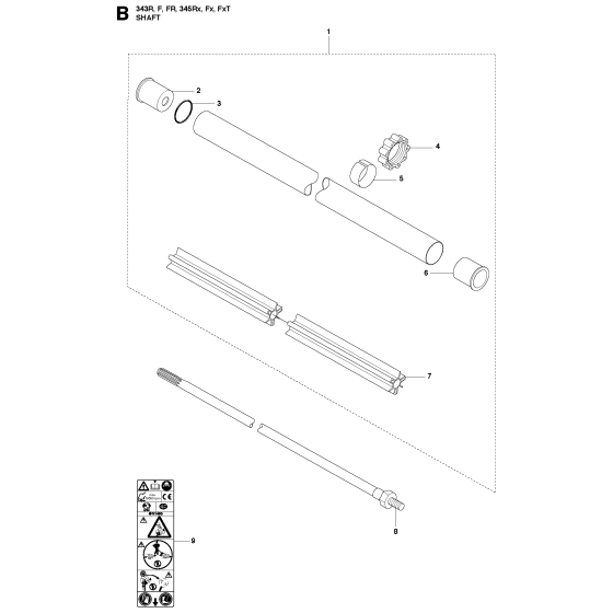 Shaft Assembly For Husqvarna 343F Brushcutter