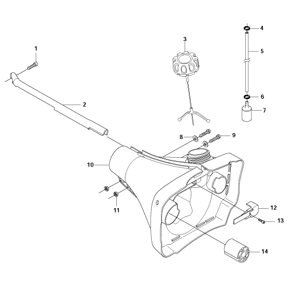 Fuel Tank Assembly For Husqvarna 343R Brushcutter