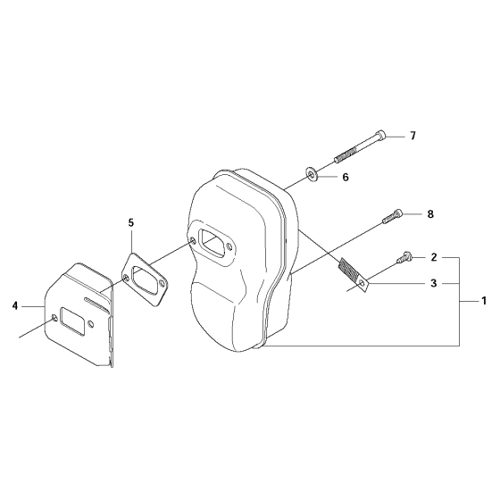 Muffler Assembly For Husqvarna 343F Brushcutter