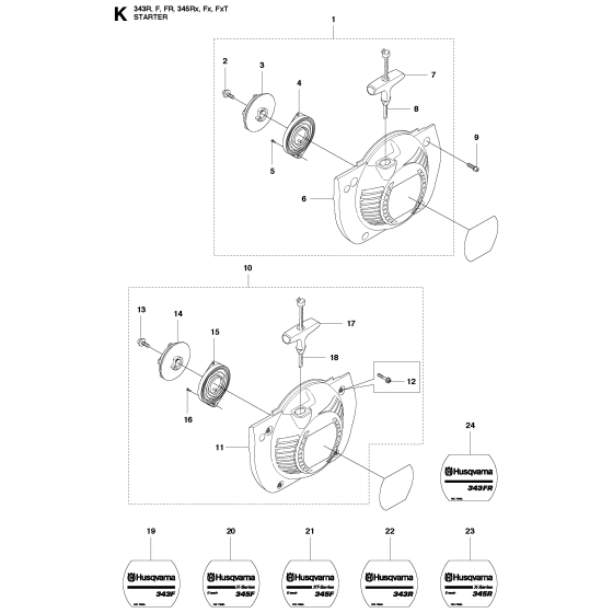 Starter Assembly For Husqvarna 343F Brushcutter