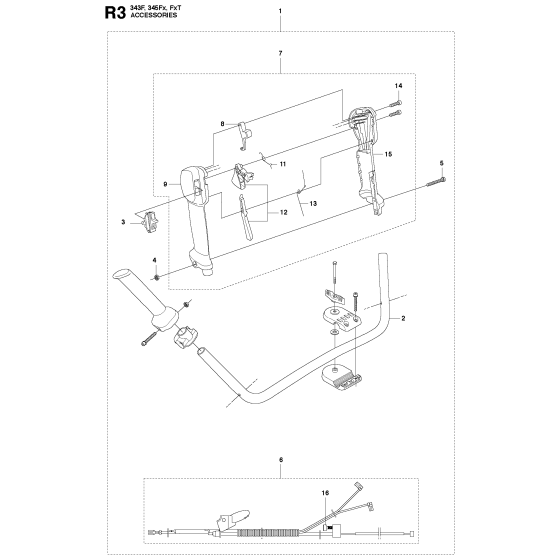 Accessories-2 Assembly For Husqvarna 343F Brushcutter