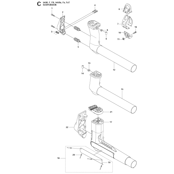 Suspension Assembly For Husqvarna 343Fr Brushcutter