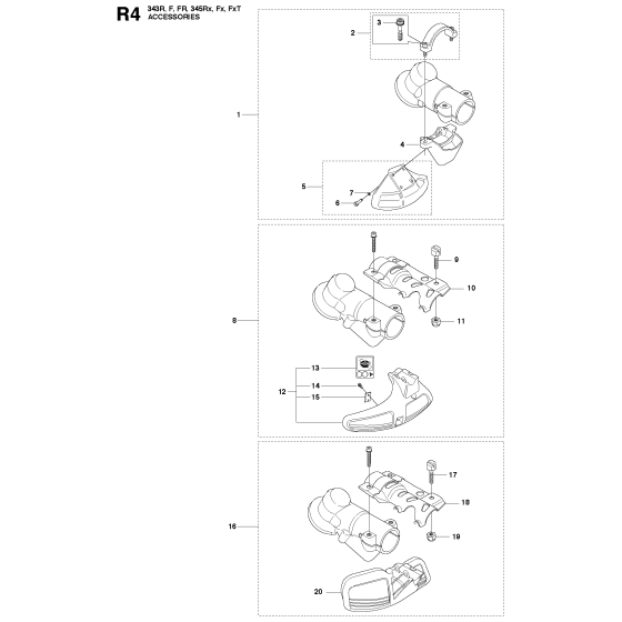 Accessories-3 Assembly For Husqvarna 343Fr Brushcutter