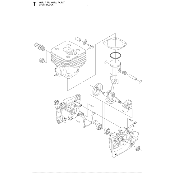 Short Block Assembly For Husqvarna 343Fr Brushcutter