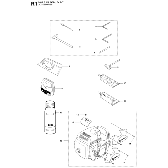 Accessories Assembly For Husqvarna 343R Brushcutter