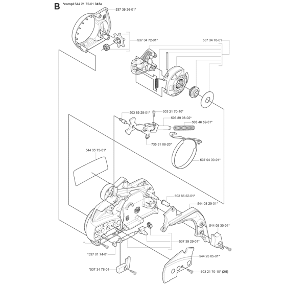 Clutch Cover Assembly For Husqvarna 345 Chainsaw 