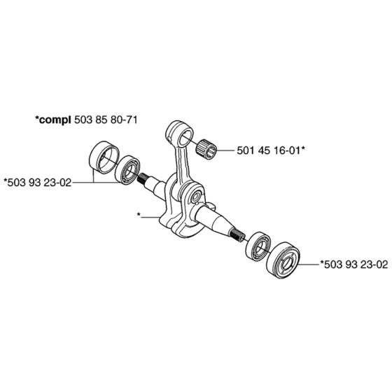 Crankshaft Assembly For Husqvarna 345e Chainsaw 