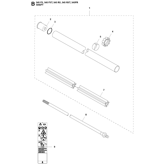 Shaft Assembly For Husqvarna 345FR Brushcutter