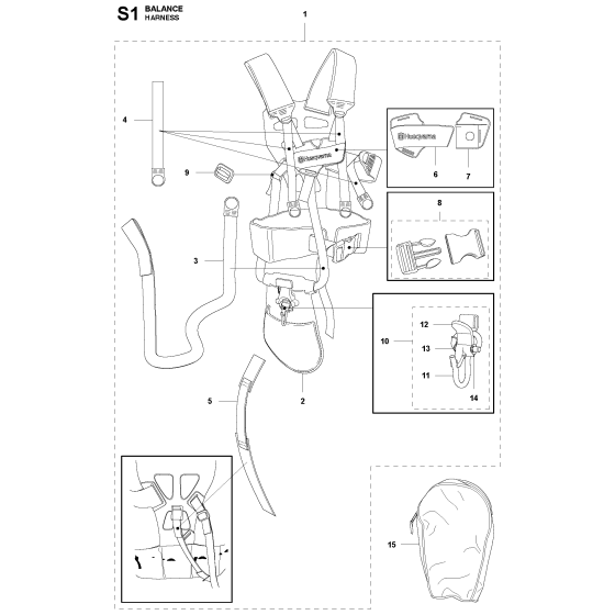 Harness Assembly For Husqvarna 345FR Brushcutter