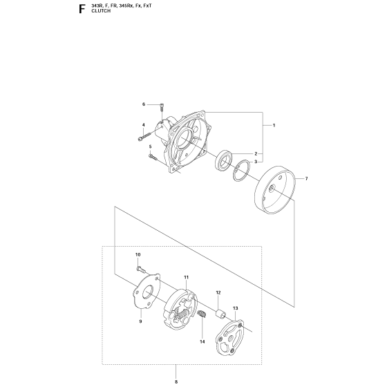 Clutch Assembly For Husqvarna 345FX Brushcutter