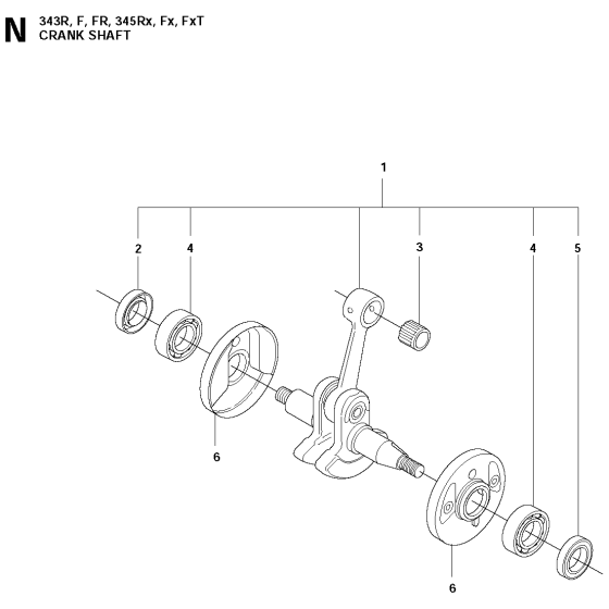 Crankshaft Assembly For Husqvarna 345FXt Brushcutter