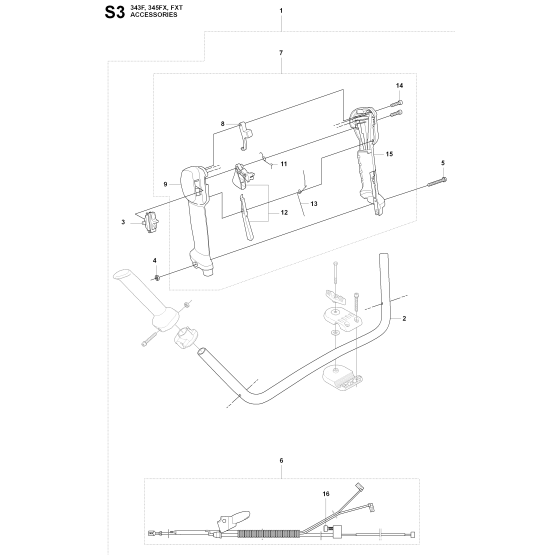 Accessories-2 Assembly For Husqvarna 345R Brushcutter