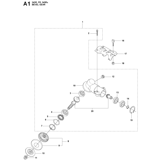 Bevel Gear Assembly For Husqvarna 345RX Brushcutter