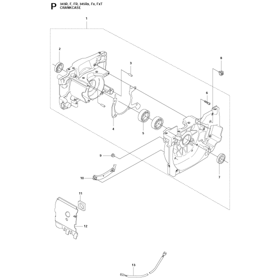 Crankcase Assembly For Husqvarna 345RX Brushcutter