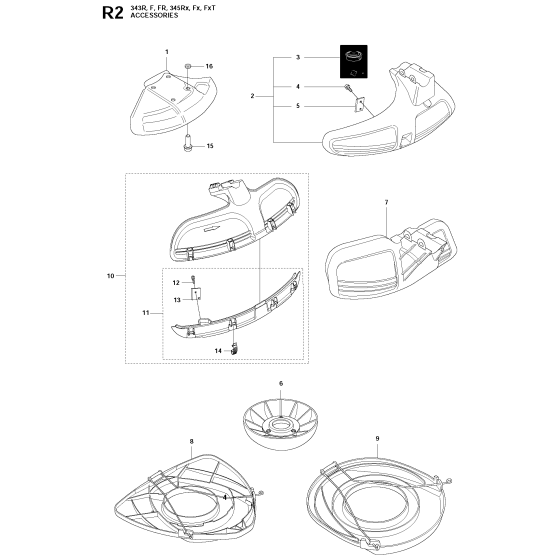 Accessories-1 Assembly For Husqvarna 345RX Brushcutter