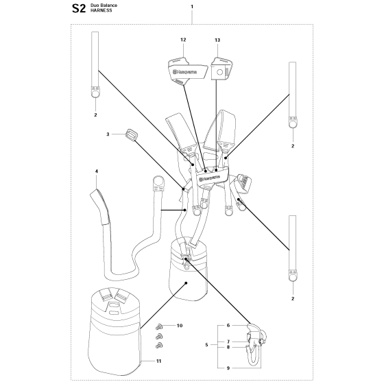 Harness-1 Assembly For Husqvarna 345RX Brushcutter