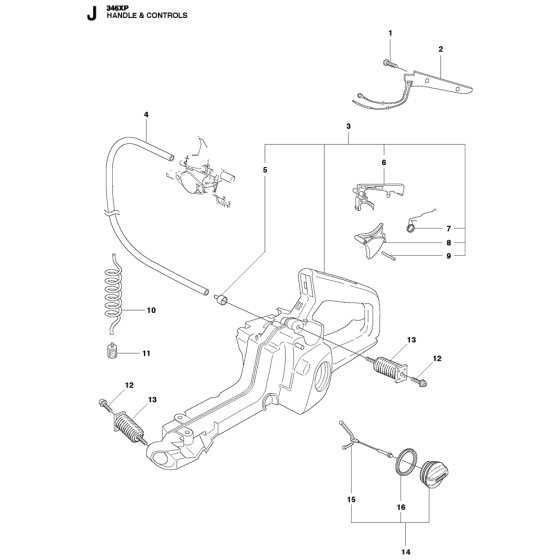 Handle & Controls Assembly For Husqvarna 346XP Chainsaw 