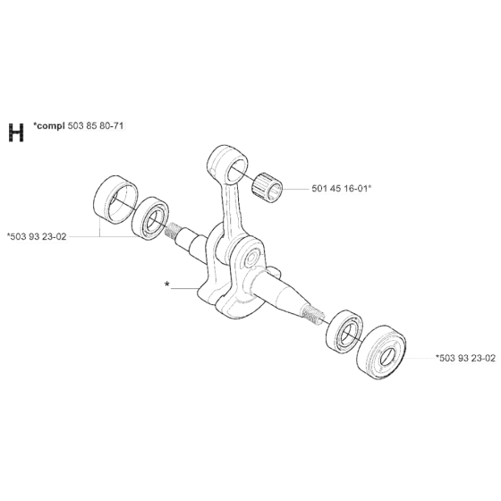 Crankshaft Assembly For Husqvarna 350 Chainsaw 