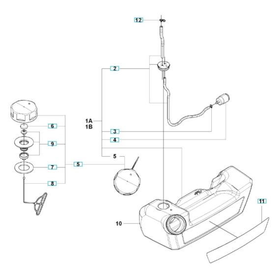 Fuel Tank Assembly for Husqvarna 350BF