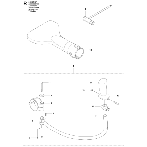 Accessories Assembly for Husqvarna 350BT Leaf Blower