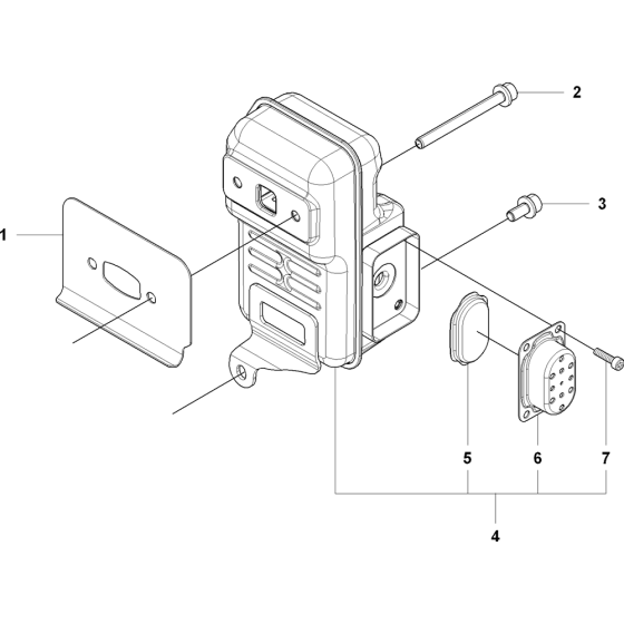 Muffler Assembly for Husqvarna 350BT Leaf Blower