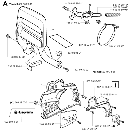 Chain Brake Assembly For Husqvarna 351 Chainsaw 