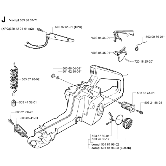 Fuel Tank Assembly For Husqvarna 351 Chainsaw 