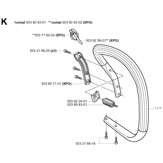 Handle Assembly For Husqvarna 351 Chainsaw 