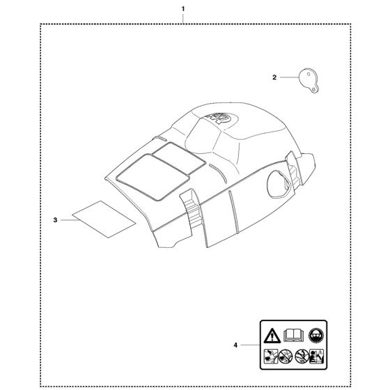 Cylinder Cover Assembly For Husqvarna 353 Chainsaw 