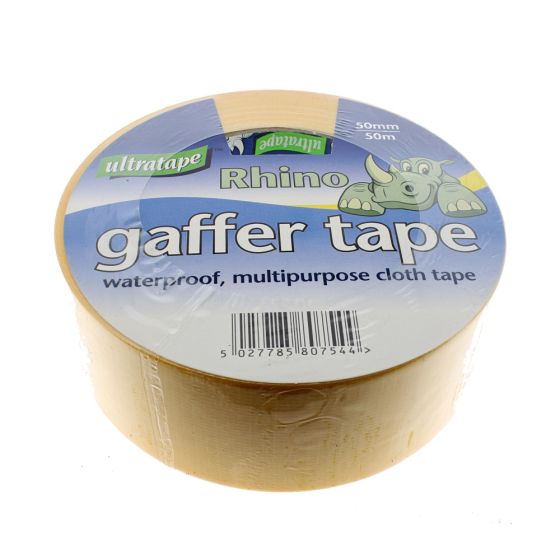Rhino Waterproof Gaffer Tape, 50m x 50mm (Yellow )