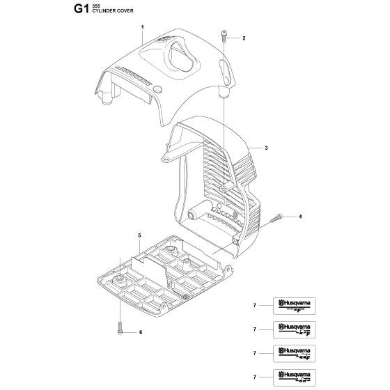 Cylinder Cover Assembly For Husqvarna 355FRM Brushcutter