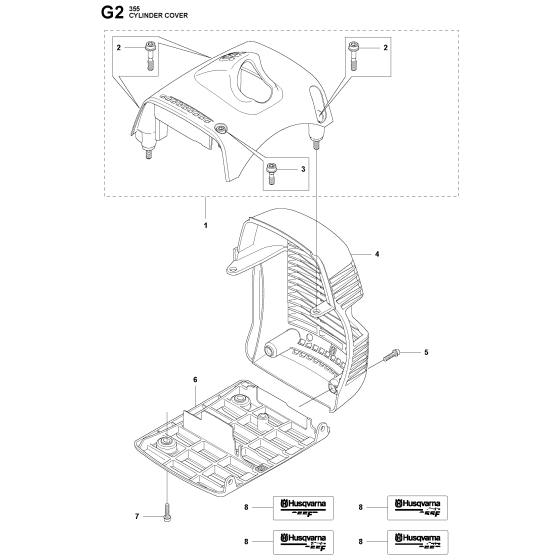 Cylinder Cover-1 Assembly For Husqvarna 355FRM Brushcutter