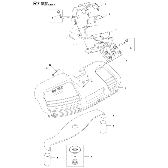 Accessories-6 Assembly For Husqvarna 355FRM Brushcutter