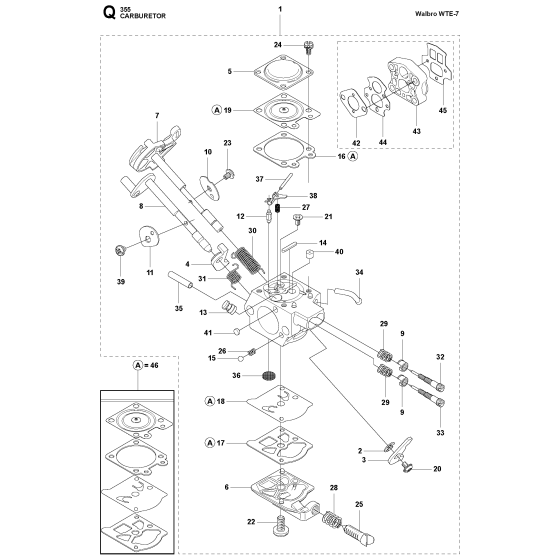 Carburetor Assembly For Husqvarna 355FXT Brushcutter