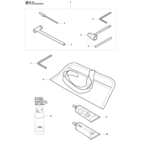 Accessories Assembly For Husqvarna 355FXT Brushcutter